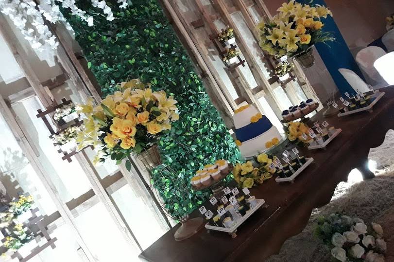 Casamento azul e amarelo