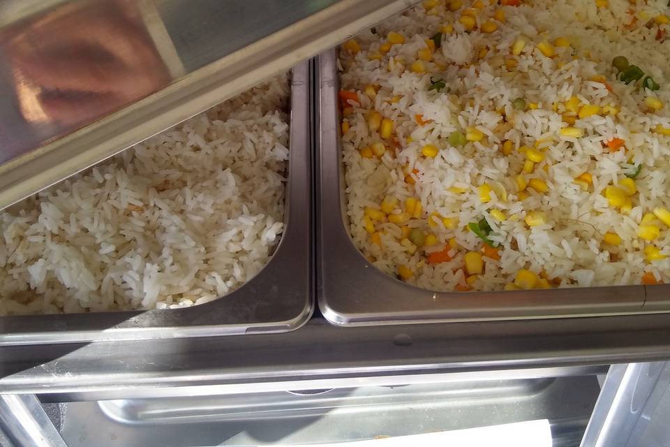 Arroz branco e grego