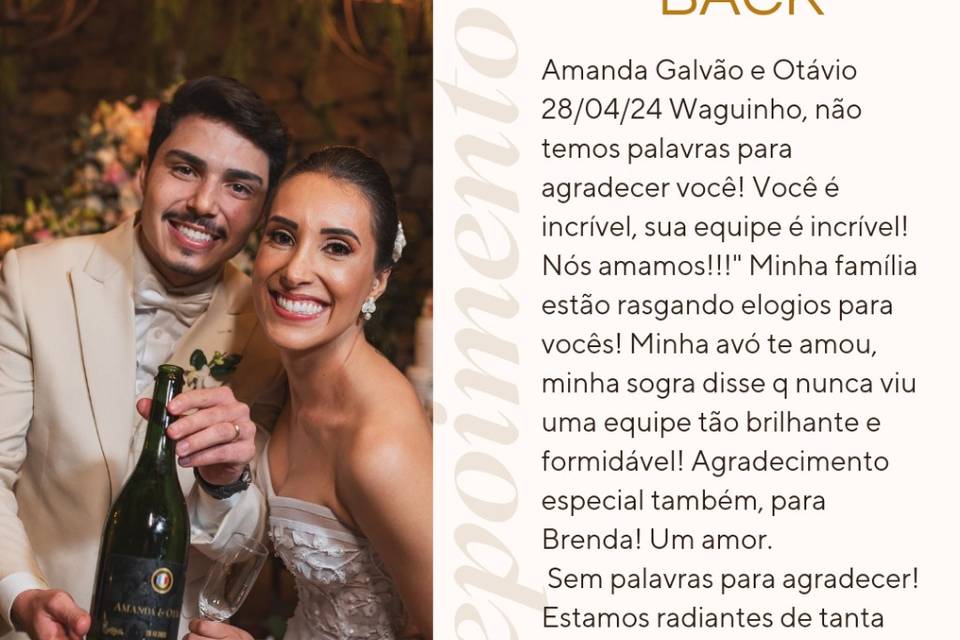 Feedback desse casal lindo