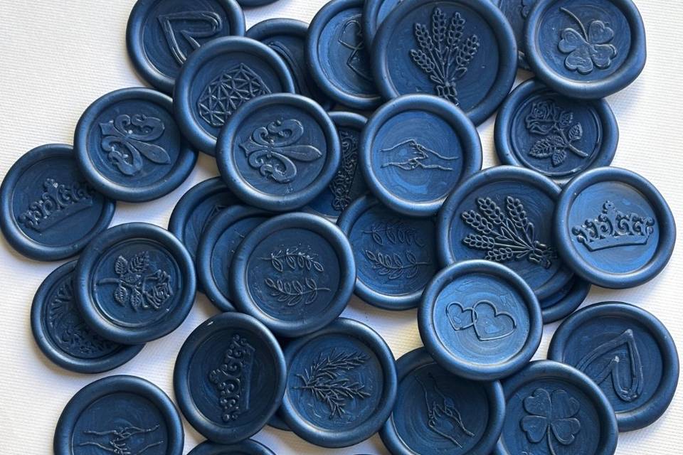 Lacre de cera azul marinho