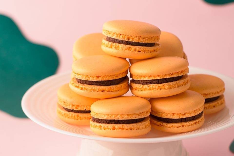 Macaron chocolate com laranja