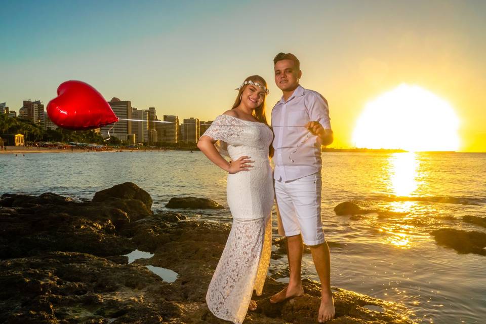 Ensaio pre casamento na praia