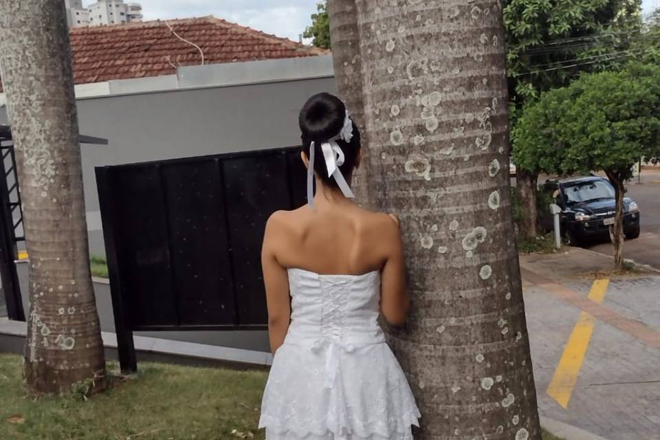 Vestido de noiva detalhe das c