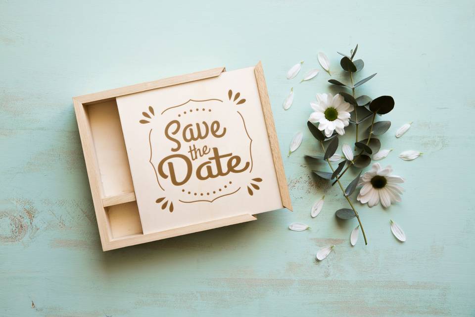 Save the date rústico.