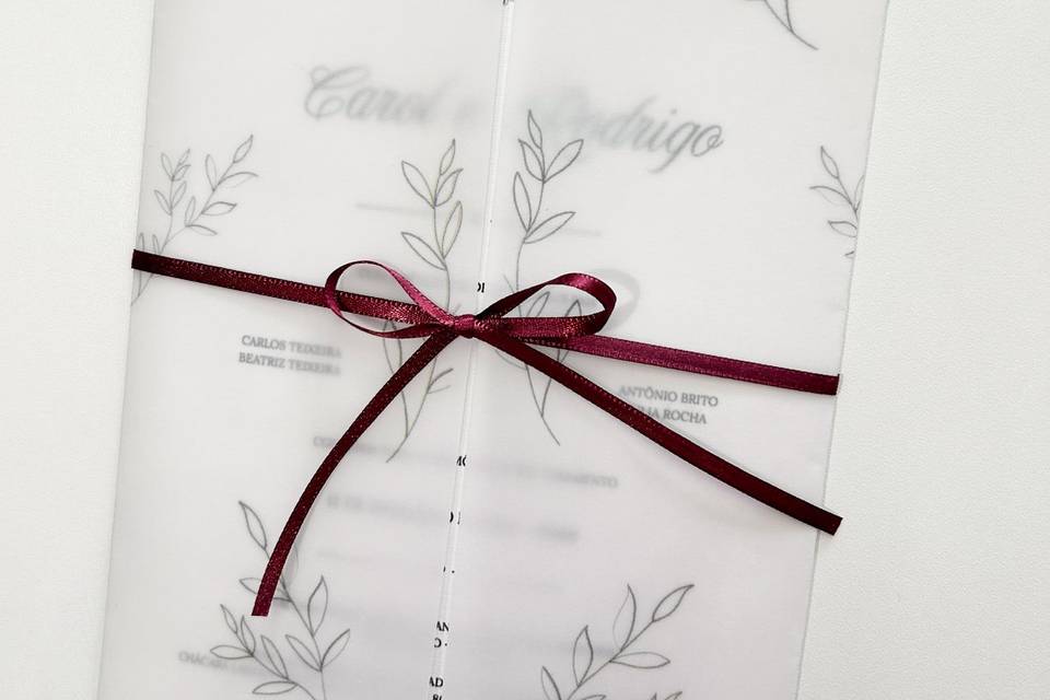 Convite de casamento vegetal