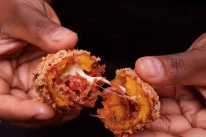 Bolinho moranga e carne seca