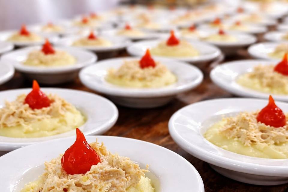 Aligot de batata c/ frango cre