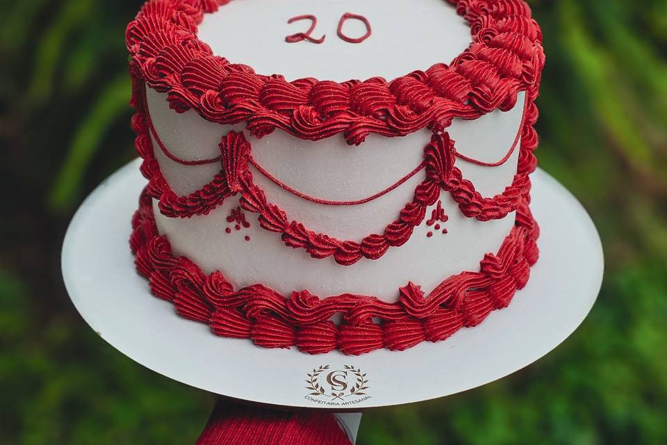 Bolo vintage vermelho