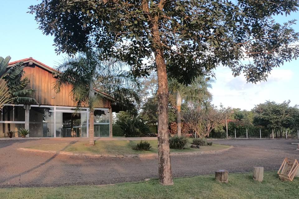 Vista do campo de futebol