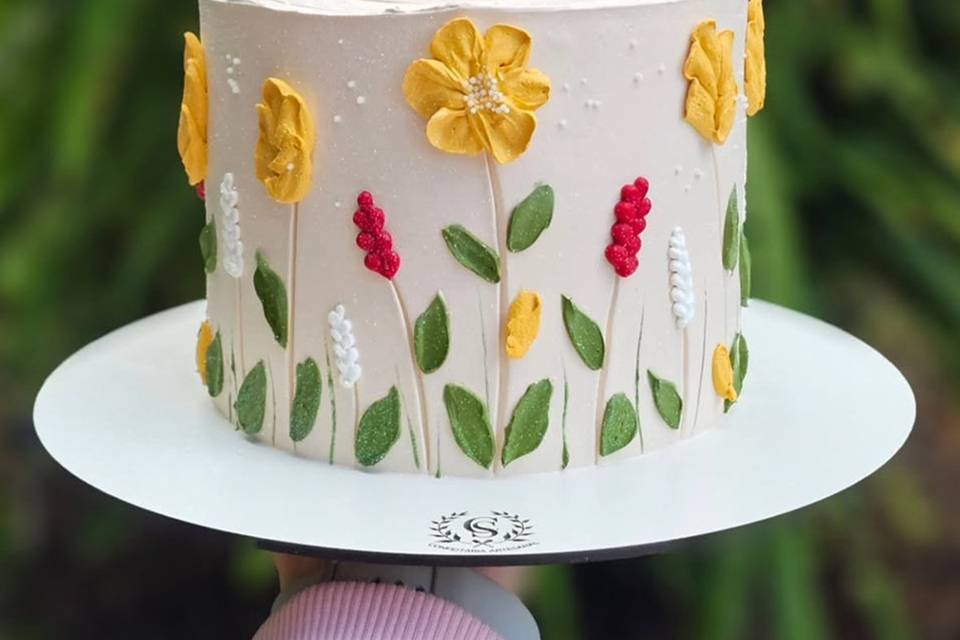 Bolo floral (desenho)