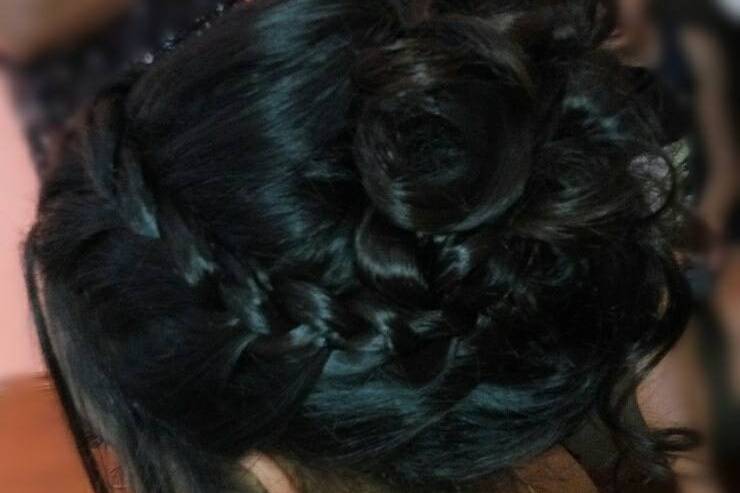 Penteado coque com trança