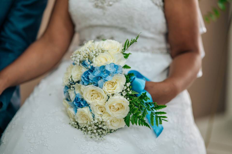 Buquê azul e branco