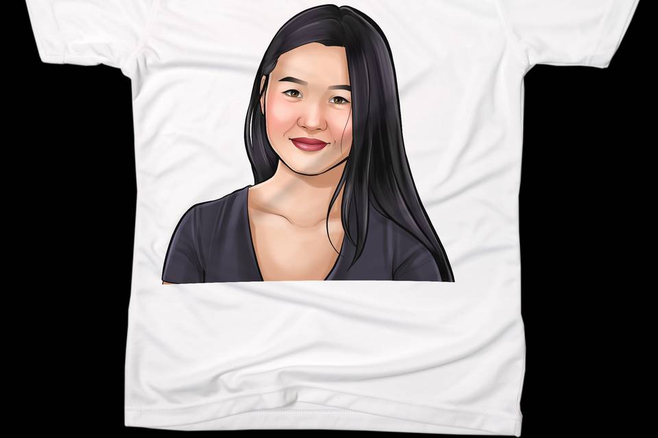 Camiseta com caricatura