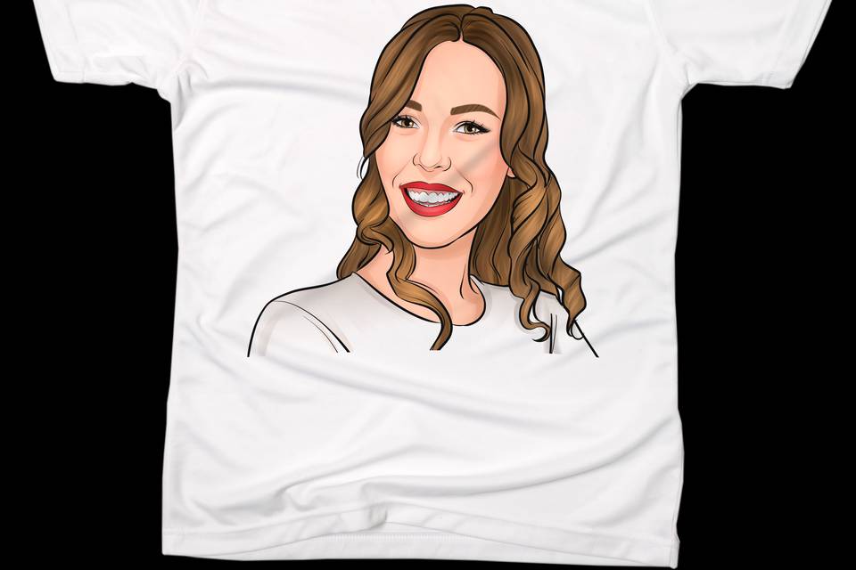 Camiseta com caricatura