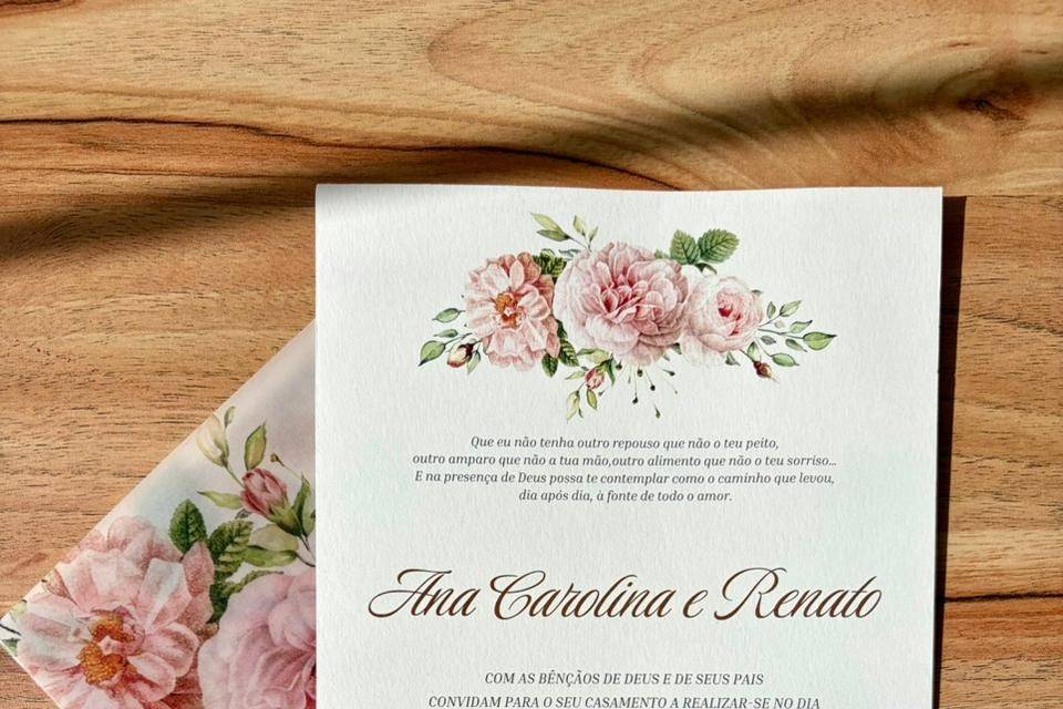 Convite Floral Romântico