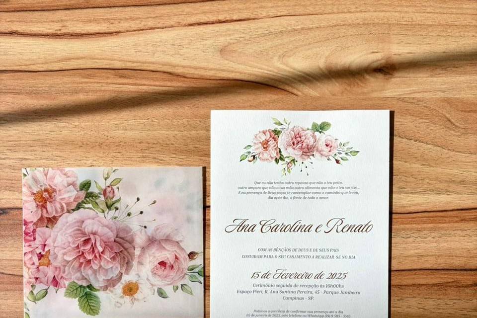 Convite Floral Romântico