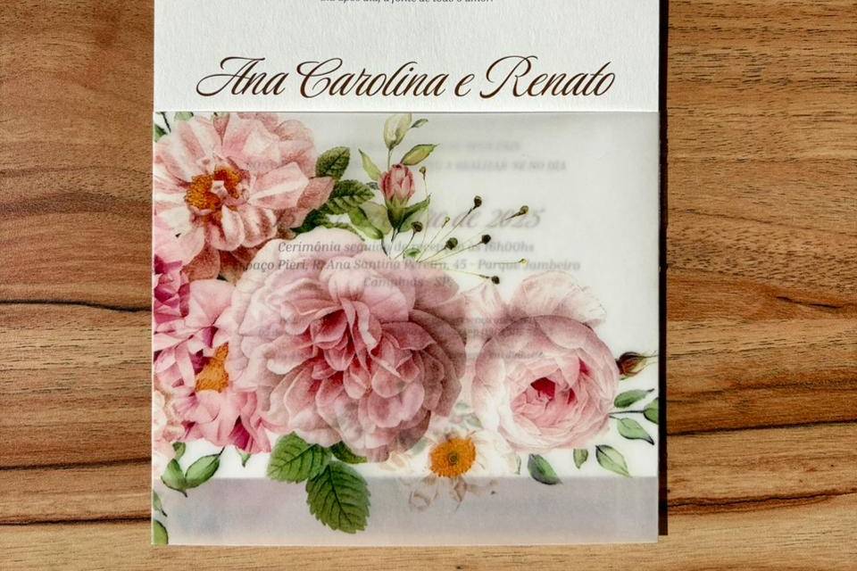 Convite Floral Romântico