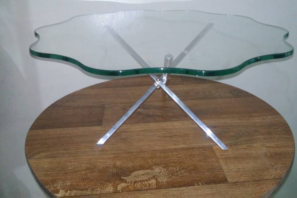 Suporte flor com pé inox