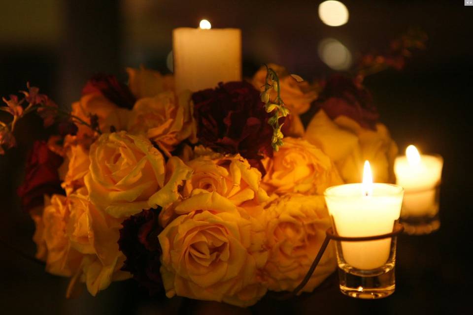 Rosas e velas para sua decoração