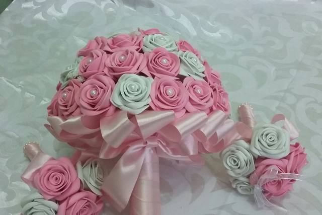 Buquê rosa claro e branco