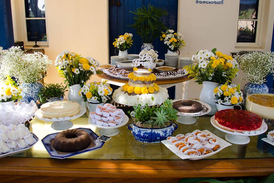 Mesa de doces da fazenda