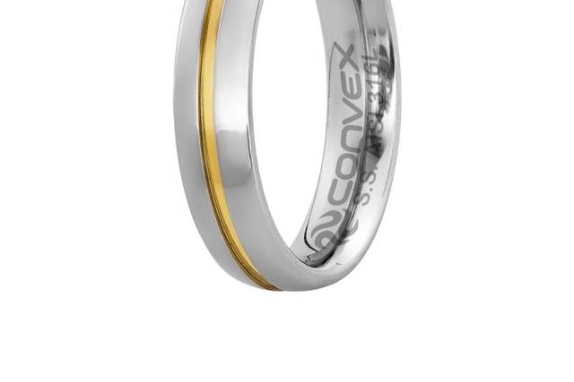 Aliança de aço 316l e ouro 18K