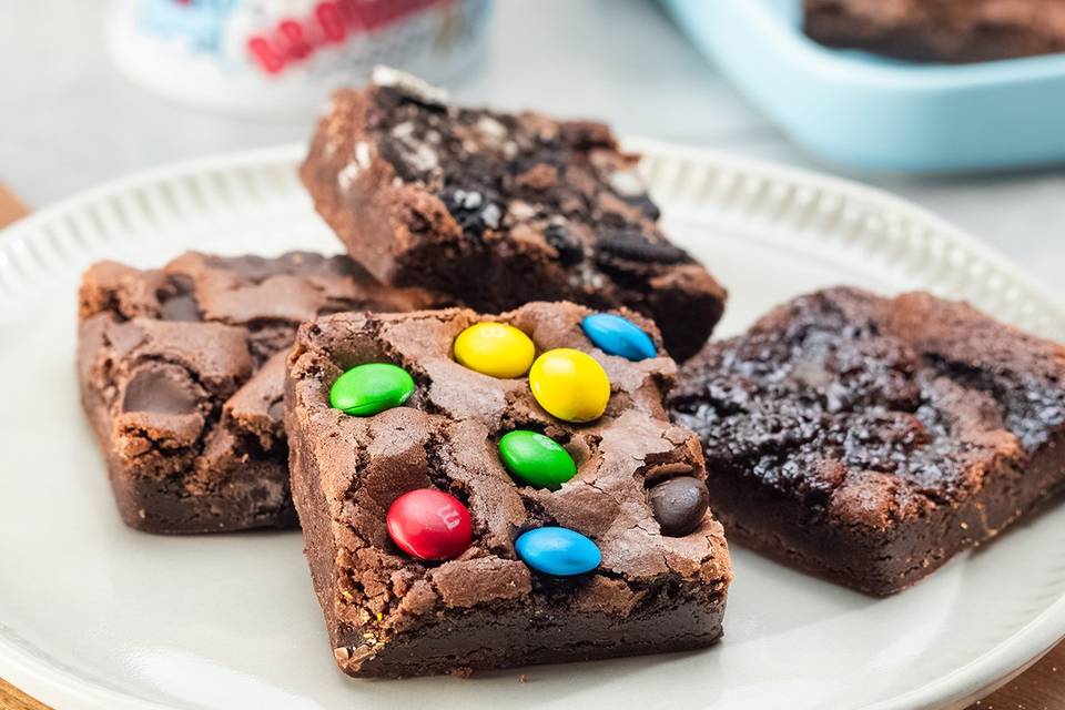 Sabores de Brownie em pedaços