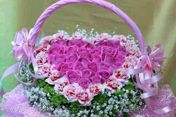 Cestas rosas colombianas
