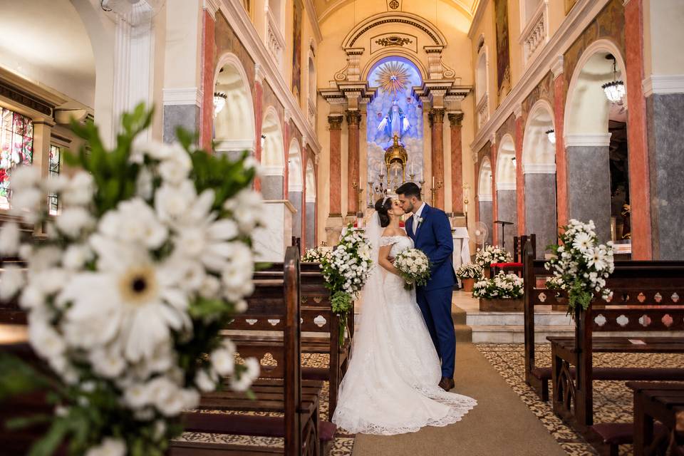 Interior de igreja decorada