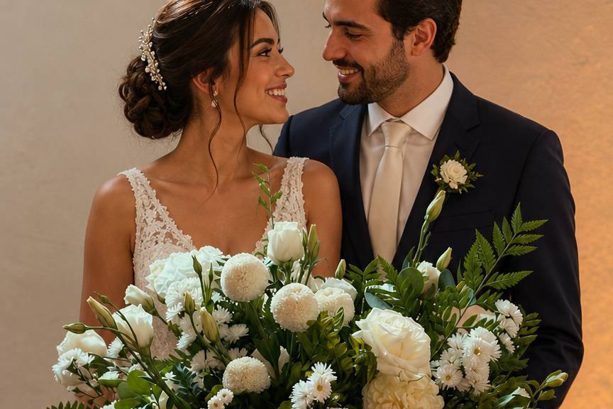 Arranjo floral em cristal