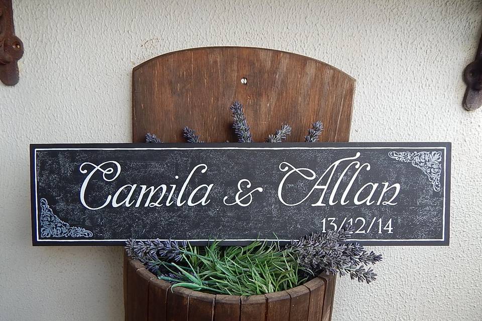 Placa customizada chalkboard