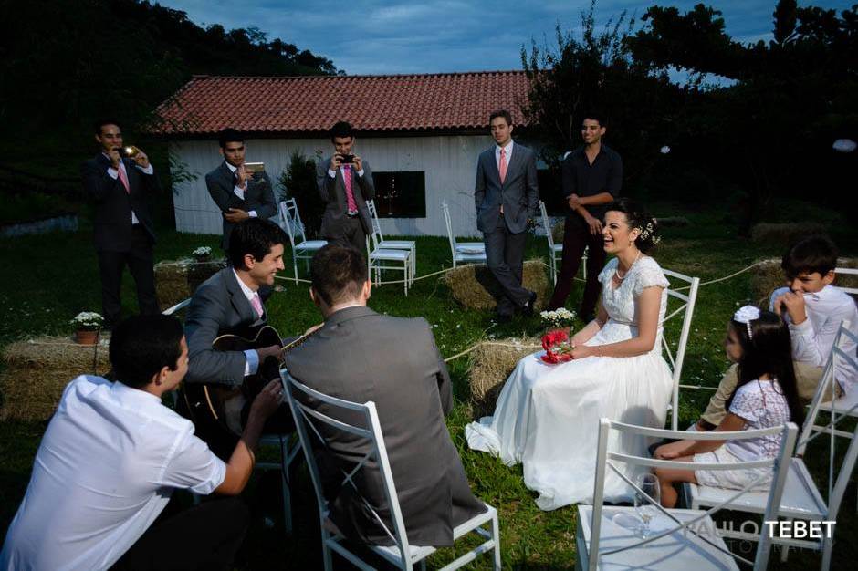 Casamento espaço externo