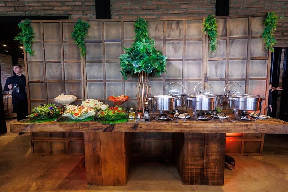 Mesa buffet + painel