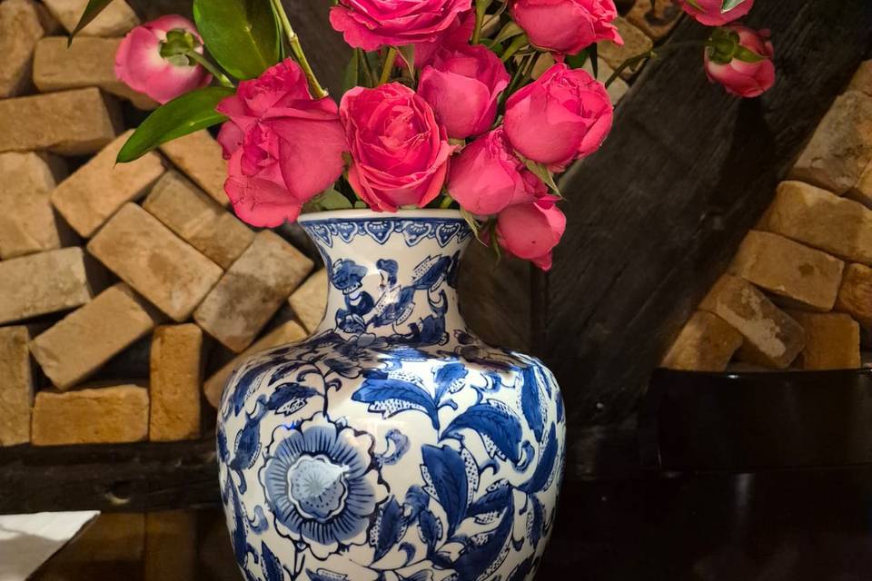 Azul e rosa choque