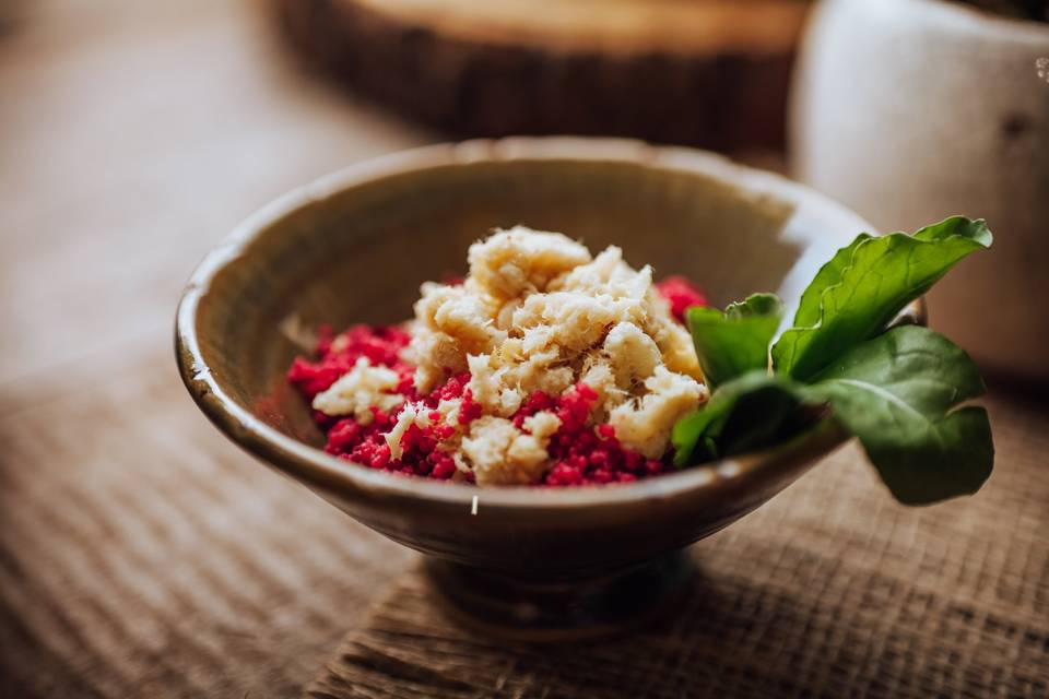 Peixe defumado com cous-cous