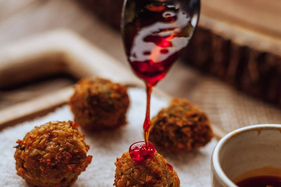 Bolinho vegano de taioba