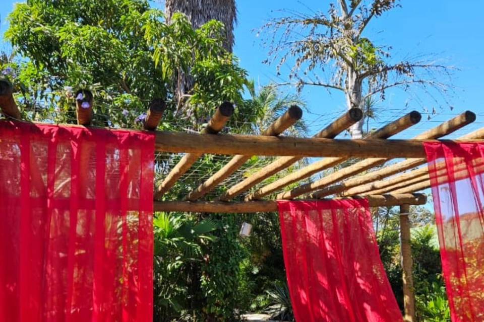 colocação voal vermelho