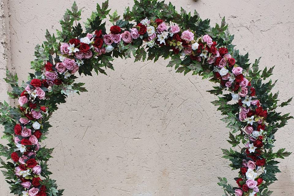 Arco de flores- marsala e rosé