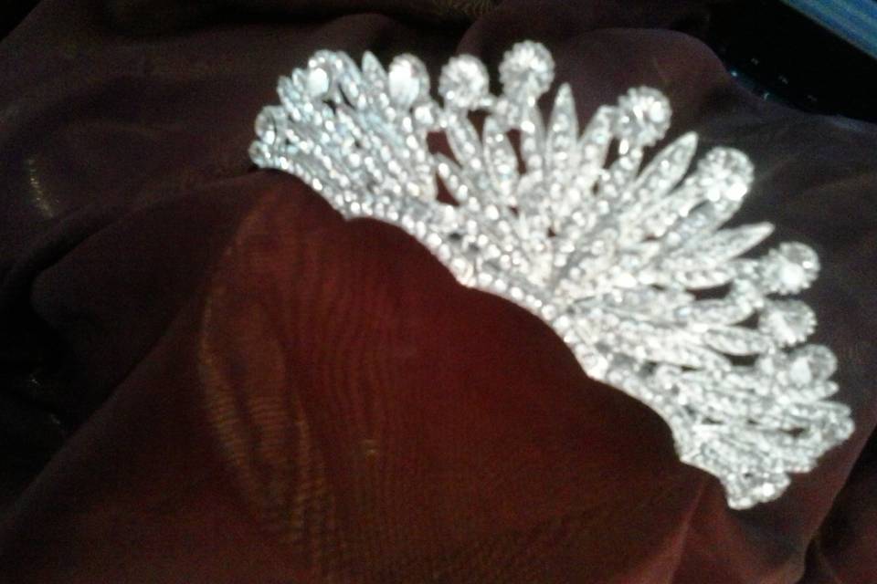 Tiara folhas em estrass