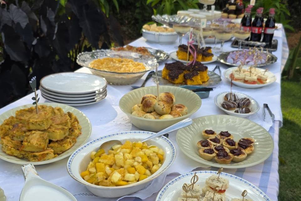 Buffet vegetariano e vegano