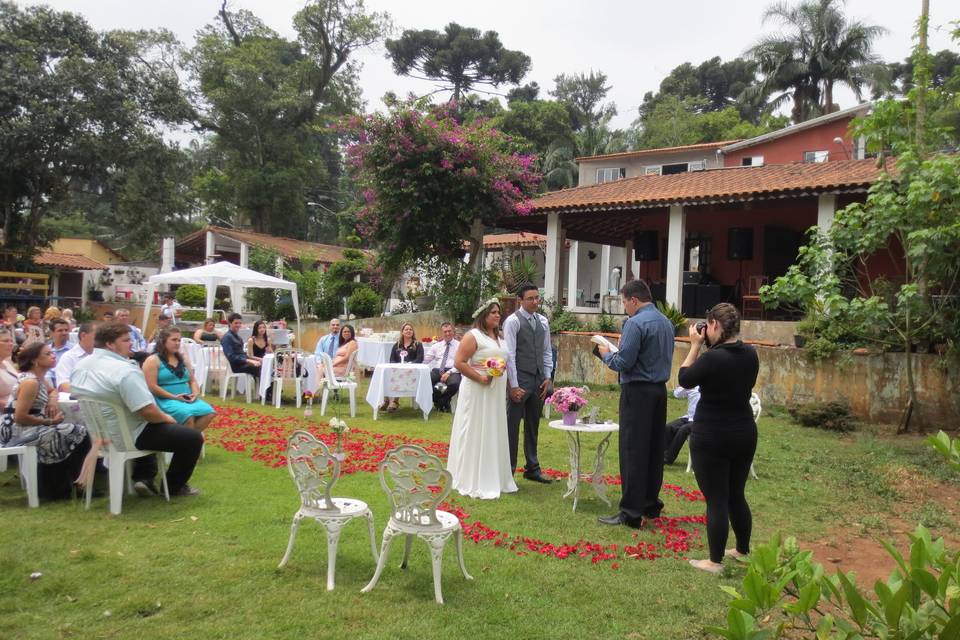 Casamento e cerimônia em sítio