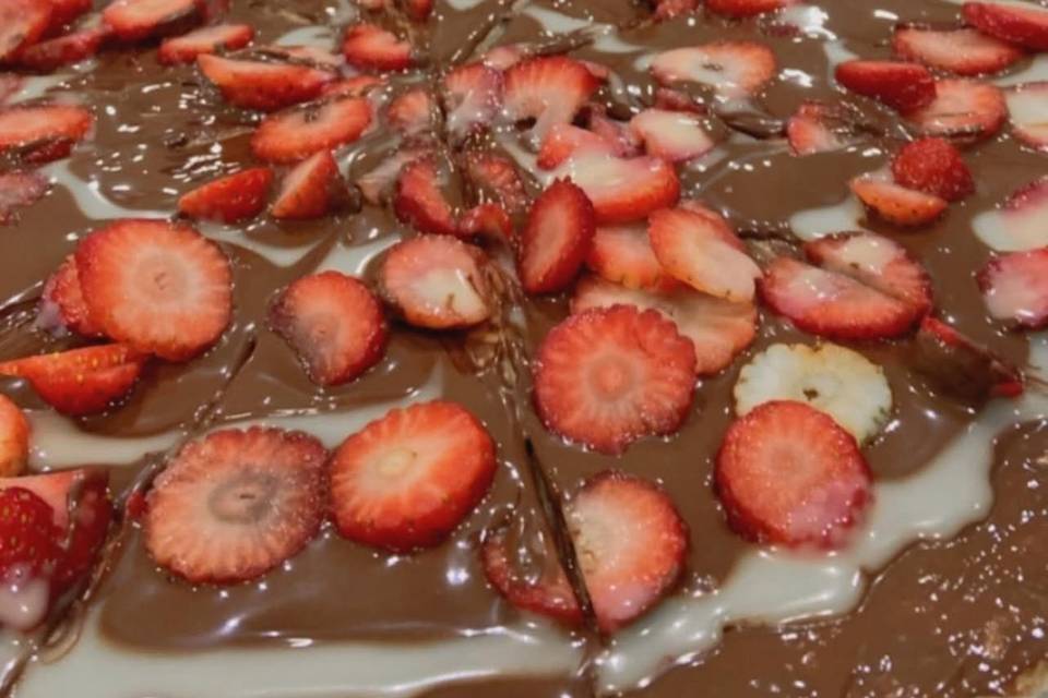 Morango com chocolate