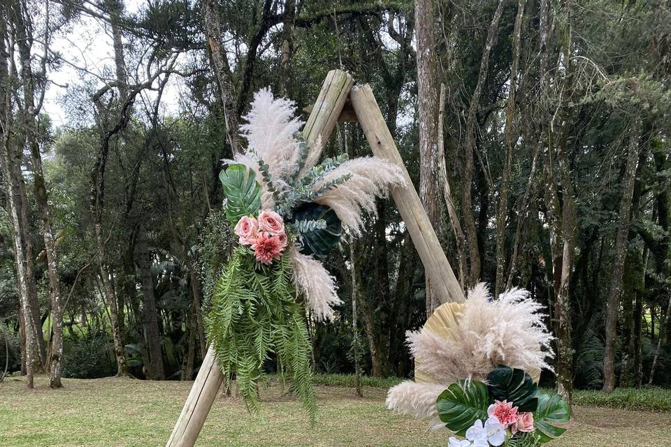 Detalhes com capim dos pampas