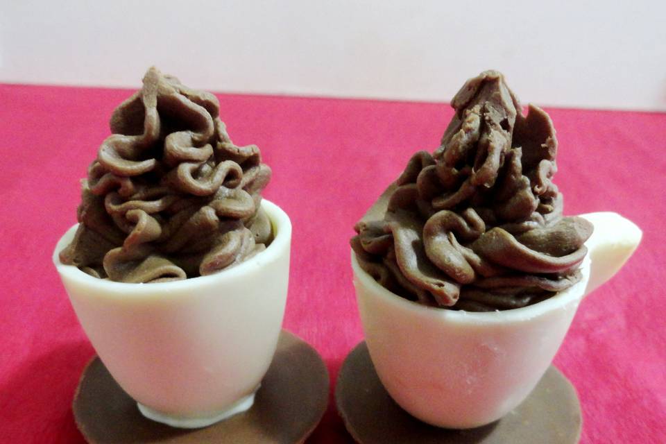 Xícara com ganache de café