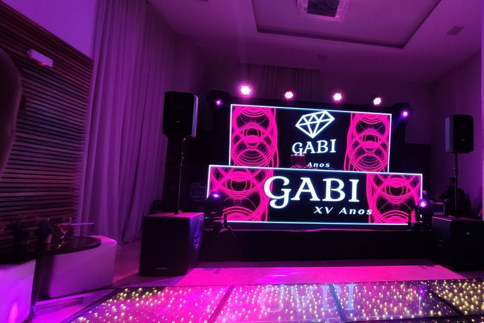 Cabine DJ em painel led