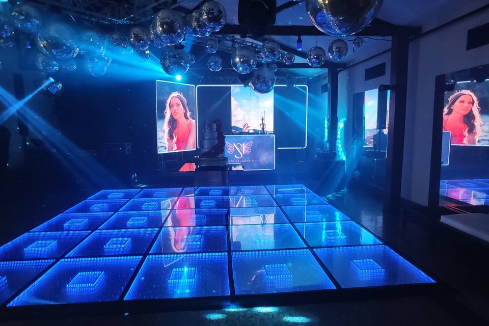 Pista led infinity + painel DJ