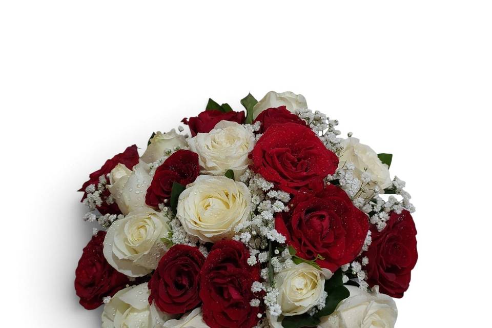 Buque  de rosas e gips