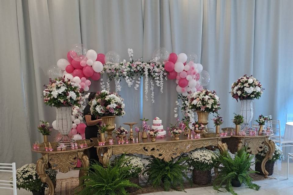 Mesa de chá de bebê