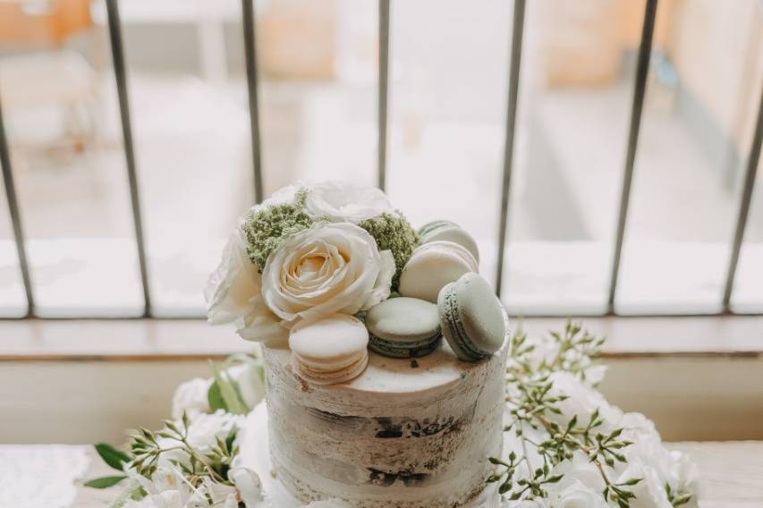 Detalhe do bolo de casamento