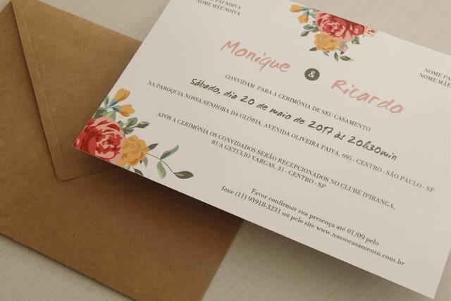 Convite de Casamento Rústico